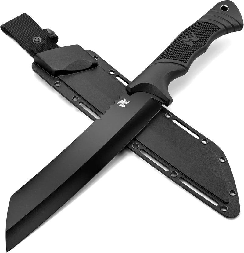 ODENWOLF W Machete - Survival Machete Full Tang with Sheath - Strong D2 Steel Knife Machete for Cutting Trees, for Yard Work, and for Bushcrafting and Big Tactical Knife with TPE-Handle - Image 1